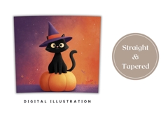 Kids Halloween Tumbler, Halloween Black Cat Tumbler Design Product Image 4