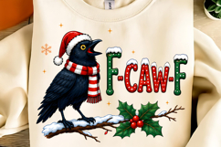 Funny Christmas PNG, Crow Raven, F-CAW- F PNG, Christmas PNG Product Image 1
