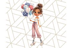 Patriotic Fashion Girl Clipart PNG for 4th of July Product Image 4