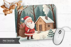 Jolly Santa by Snowy Log Cabin Mouse Pad Sublimation Design Product Image 1