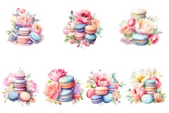 Watercolor Flowers Macaron Clipart Product Image 2