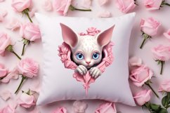 Valentine Cat Peeking Around Clipart Product Image 4
