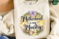 Motherhood Is My Ministry Sublimation, Retro Floral Mama Png Product Image 4