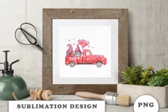 Valentines Gnomes Truck Clipart PNG Product Image 4