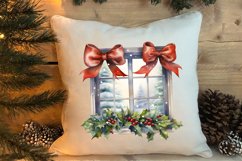 Watercolor Christmas Window Clipart Product Image 4