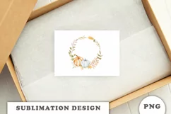 Watercolor Autumn Pumpkins wreath png Product Image 4