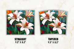 Stained Glass Lily Flower Tumbler Wrap | 20 oz tumbler Product Image 2