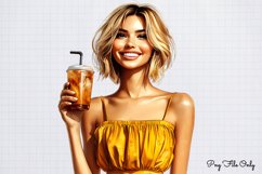 Coffee Shop Girls Clipart PNG Product Image 1