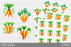 Carrot Sticker Design. Floral Sticker Printable Product Image 1