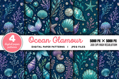 Ocean Glamour Seamless Digital Paper JPG Product Image 1