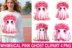 Whimsical Pink Ghost Clipart Product Image 1