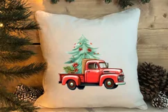 Red Christmas Truck Sublimation Clipart, Christmas PNG Product Image 4