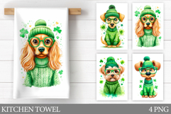 St Patrick Dogs Kitchen Towel. St Patrick Kitchen Towel Product Image 1
