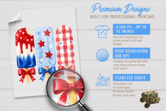 Patriotic Popsicle Bow PNG, 4th of July Summer Design Product Image 7