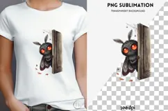 Peeking mothman halloween png design for T-shirts Product Image 4