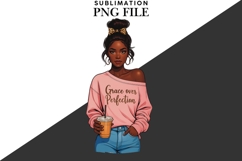 Motivational Melanin woman Sublimation PNG, Graphic Illustra Product Image 4