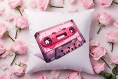 Retro Valentine Watercolor Clipart, Pink Valentine Product Image 4