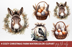Cozy Christmas Farm Clipart Christmas Farm Sublimation Product Image 1