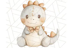 Cute Pastel Dinosaur Clipart PNG for Nursery Art, Baby Decor Product Image 4