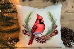 Christmas Cardinal Watercolor Clipart, Christmas Cardinal Product Image 4