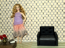 Deer wallpaper dollhouse DIY printable easy use coral colour Product Image 4