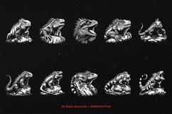 10 Bundle Dark Art Lizard Reptils Scary Gothic Horror Animal Product Image 5