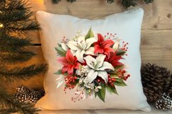 Christmas Flowers Watercolor Clipart, Christmas PNG Product Image 4