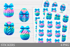 Crochet Eggs Sticker Printable. Easter Sticker Design Product Image 1