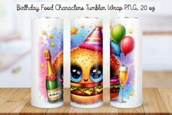 Birthday Food Character Tumbler Wrap Bundle PNG 20 oz Product Image 5