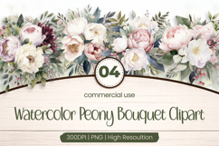 Peony Bouquet Clipart PNG Product Image 1
