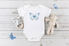Watercolor Blue Butterfly Clipart Product Image 4