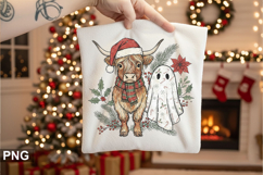 Christmas Cow Sublimation - Christmas PNG Design Product Image 1