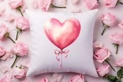 Retro Valentine Watercolor Clipart, Pink Valentine Product Image 4