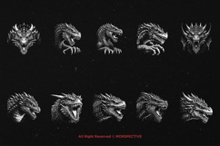 10 Bundle Dark Art Dragon Face Monster Beast Evil Scary Product Image 6