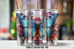Butterfly Tumbler Wrap Sublimation Design |Tumbler Wrap Product Image 4