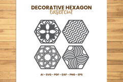 Decorative Hexagon Lasercut - Lasercut Template Product Image 1