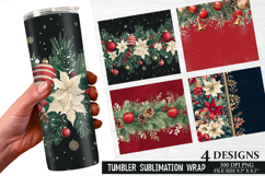 Christmas Flowers Tumbler | Christmas Tumbler Wrap Design Product Image 1
