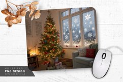 Cheerful Holiday Living Room Christmas Tree Mouse Pad PNG Product Image 1