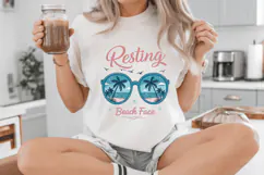 Resting beach face PNG, Summer PNG Sublimation Design Product Image 4