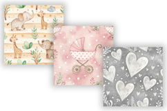 Cute Baby Watercolor Seamless Pattern, Pastel Pattern Product Image 4