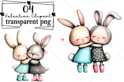 Whimsical Forest Valentine Animals Clipart Watercolor PNG Product Image 1