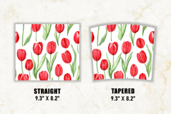 Watercolor Tulip Flower Tumbler Wrap | 20 oz tumbler wrap Product Image 2