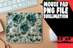 Floral Fantasy: 3D Embroidered Sublimation Mouse Mat Product Image 1