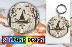 Halloween Boho Animal Round Design PNG Keychain Product Image 1
