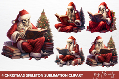 Christmas Skeleton Sublimation Clipart Product Image 1