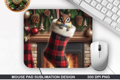 Chipmunk Mouse Pad Sublimation, Christmas Mouse Pad PNG Product Image 1