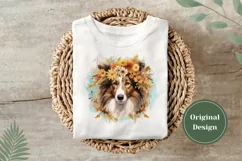 Watercolor Collie Dog Illustration, Collie Dog Sublimation Product Image 4