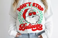 Don't Stop Believin, Christmas SVG, Santa Belivin SVG Product Image 5