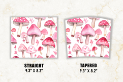 Watercolor Pink Mushroom Tumbler Wrap | 20 oz tumbler wrap Product Image 2