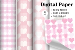 Heart Pattern Valentines Background Wallpaper Digital Paper Product Image 1